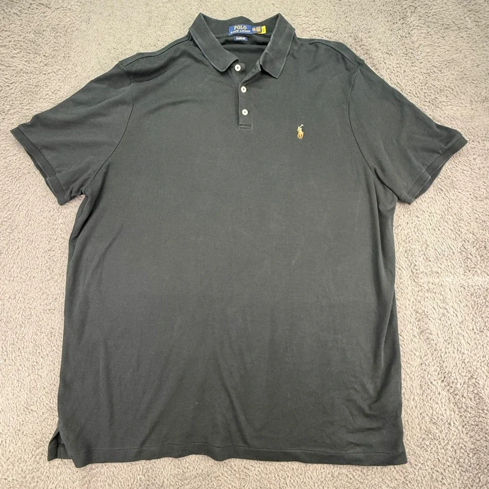 Polo Ralph Lauren Polo Shirt Mens XXL Black Classic Fit Short Sleeve Pony Logo